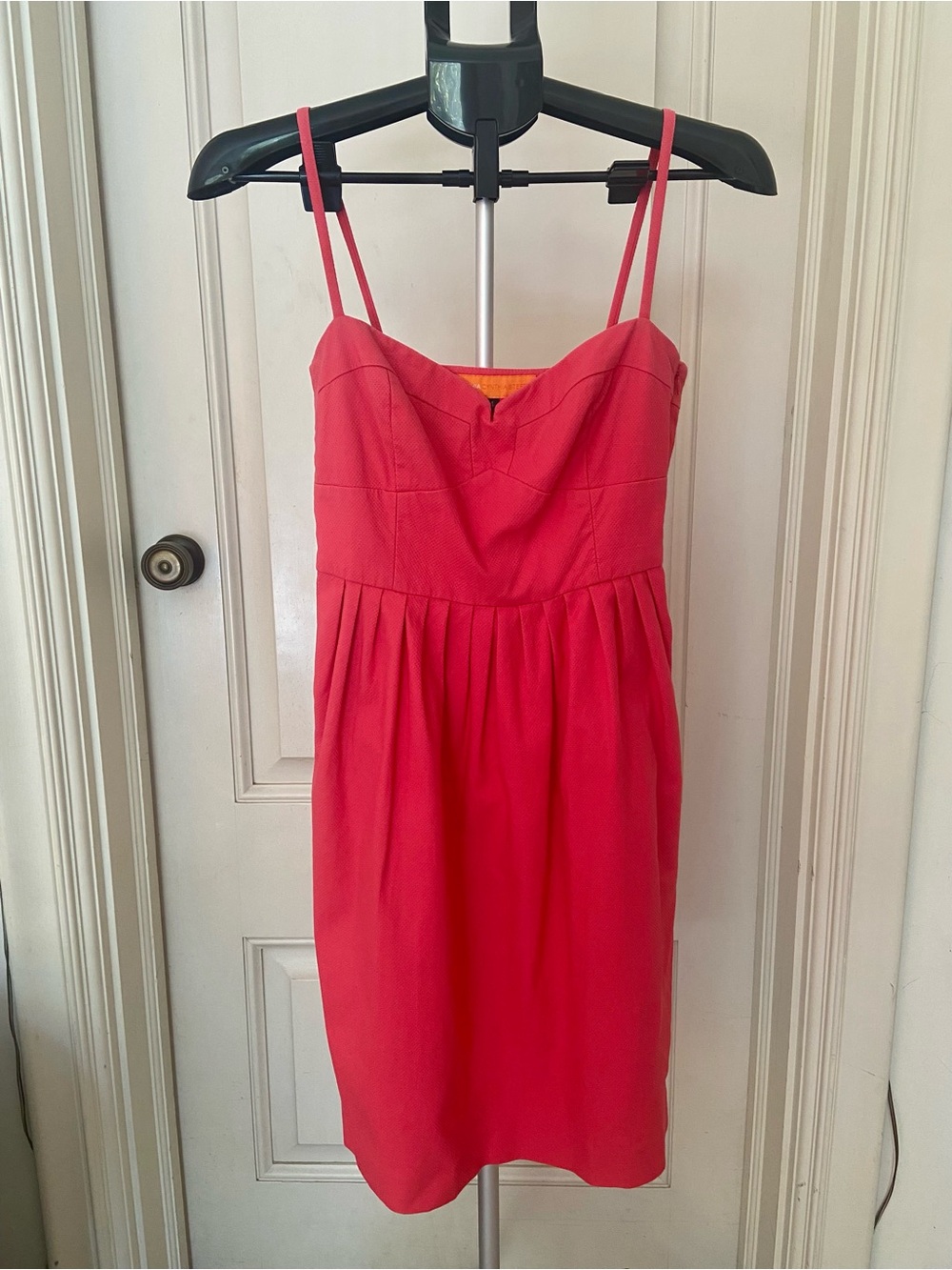CYNTHIA STEFFE Elegant Coral-Orange mini dress, old money look